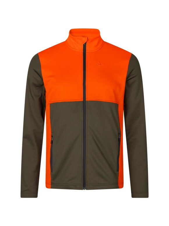 Trøjer & Fleece - Seeland - Elliot fleece - Pine green/Hi-Vis orange